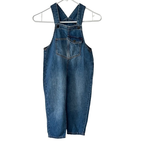 Zara Indigo Denim Jean Overalls Size 4-5 Years - Picture 1 of 11